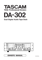 Tascam DA-302 - Owners Manual